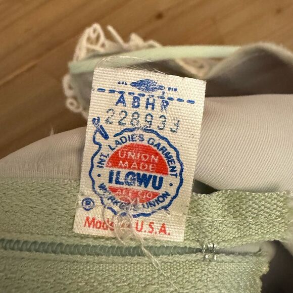 Vintage Size Small Baby Blue Lace Tiered Tie Strap Coquette Prairie Maxi Dress - Picture 13 of 14